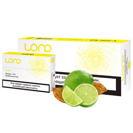 Стики LONO Лайм 19мг (1,9%) (блок - 10 пачек)