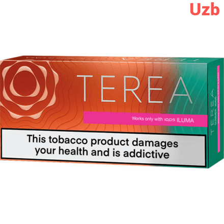 Стики Terea Summer wave - табак, персик и цветочные нотки с ментолом (Узбекистан) (блок - 10 пачек)