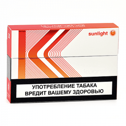 Стики Kuanzhai Sunlight click - табак с апельсиновой капсулой (блок - 10 пачек)